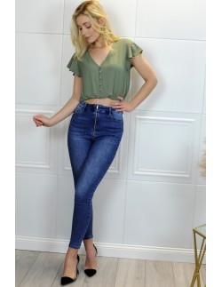 elastyczne jeansowe trousers rurki Callinera...