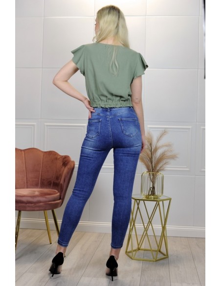 elastyczne jeansowe spodnie rurki Callinera Niebieskie/Blue, Merribel