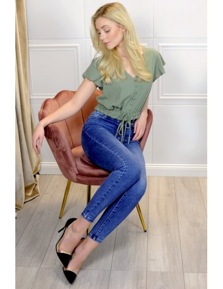 elastyczne jeansowe spodnie rurki Callinera Niebieskie/Blue, Merribel