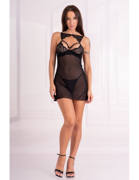 Krolina Black/Czarna seksowna koszulka nocna LivCo Corsetti, Livia Corsetti
