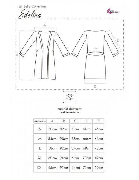 Edelina satynowa szlafrok damski perłowy, Livia Corsetti lc 90520 
