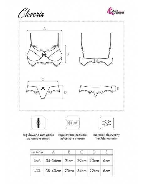 Zmysłowy komplet Cloverin LC 21022, Livia Corsetti