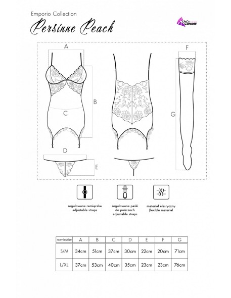 Gorset Persinne Peach Emporio Collection, Livia...