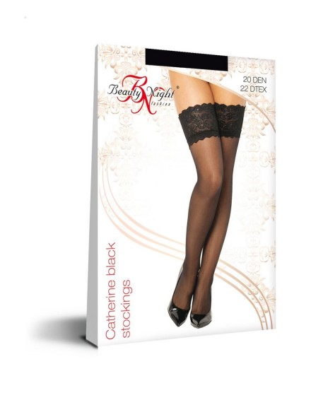 Pończochy samonośne czarne Catherine Beauty...