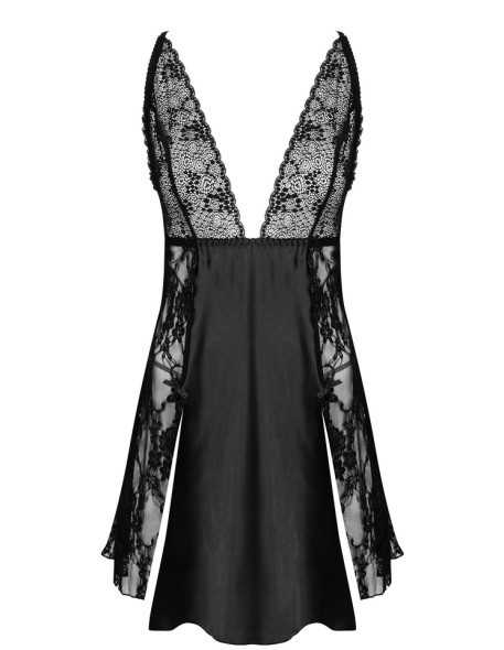 Czarna koszulka nocna Delight Beauty Night Fashion