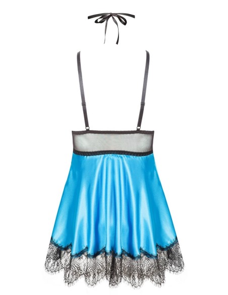 Koronkowa koszulka nocna z maską turkus Eve Beauty Night Fashion