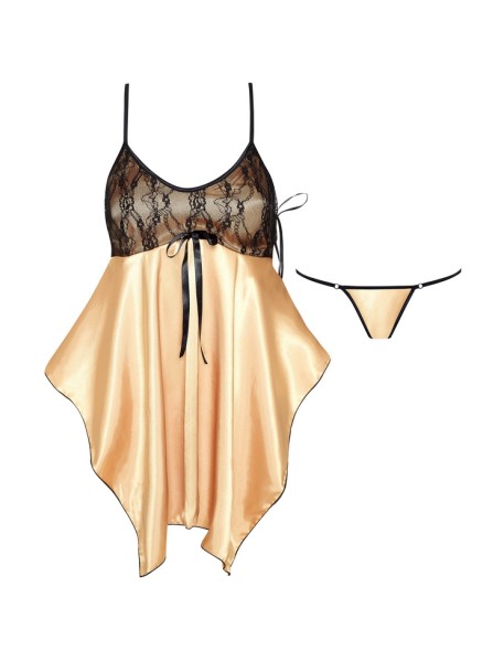 Satynowa koszulka nocna złota Julieta Beauty...