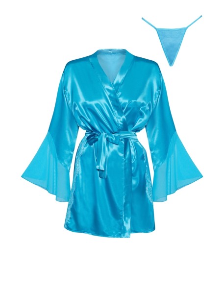 Satin bathrobe turquoise Marlene Beauty Night...