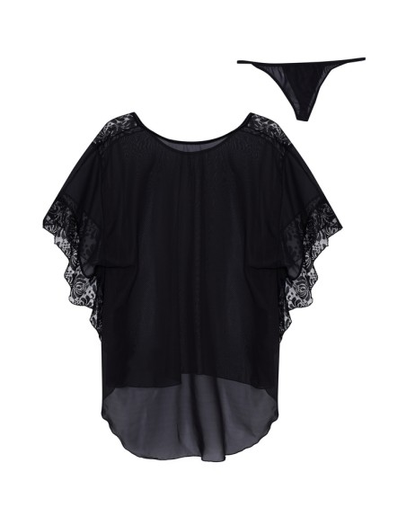 Black t-shirt with koronką Poppy Beauty Night Fashion