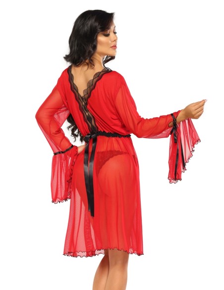 Red bathrobe ladies' Valentina Beauty Night Fashion