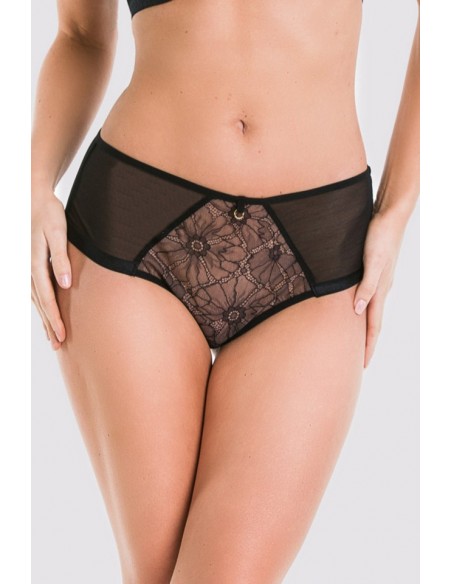 Figi Mediolano Tivoli 19181, czarne majtki z koronką