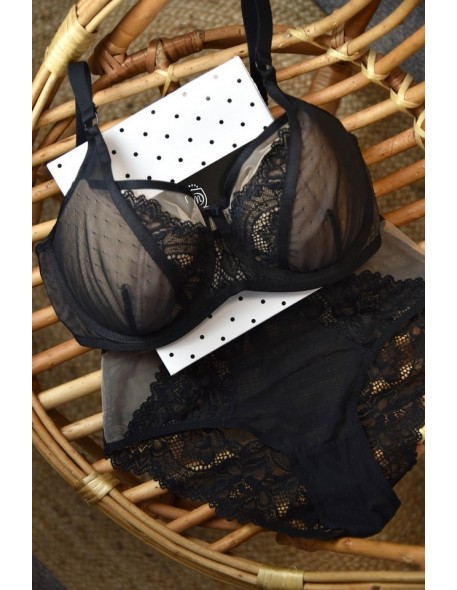 Bra Dots SEMI 19187 black Mediolano