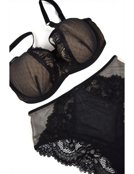 Bra Dots SEMI 19187 black Mediolano