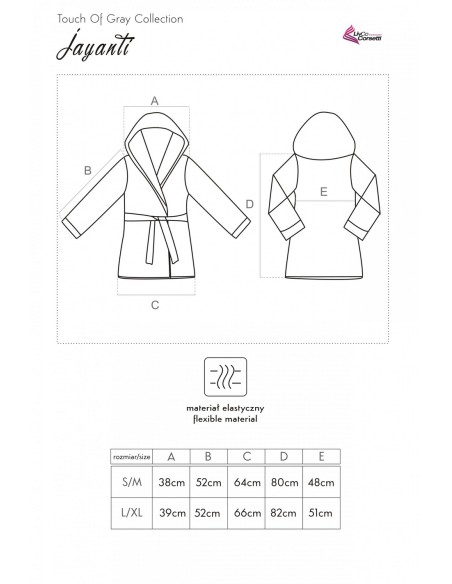 Jayanti bathrobe ladies' grey, Livia Corsetti lc 90373