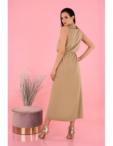 Anara dress women's long on wide straps beige, Merribel d144