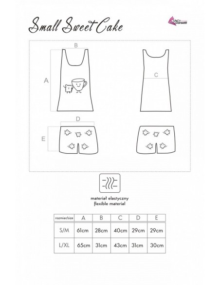 Small sweet cake piżama damska różowa, Livia Corsetti 2212 