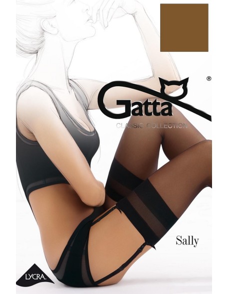 Pończochy do paska półmat lycra Gatta Sally 15 den