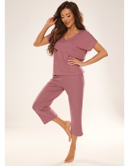 Piżama De Lafense 694 Freya II kr/r S-2XL Forex