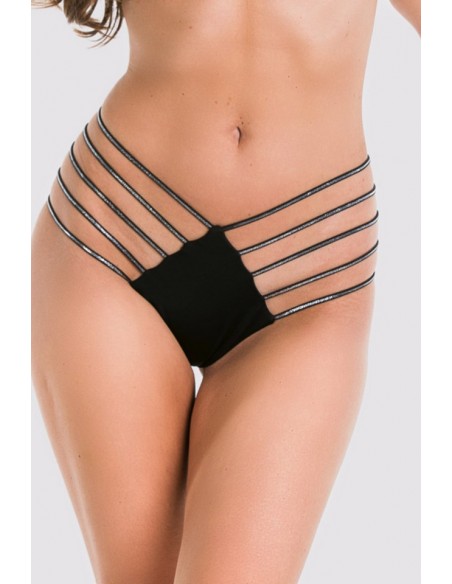 Mediolano figi brazyliany Royale 01109, majtki z paseczkami srebrnymi