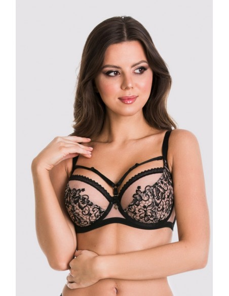 Biustonosz damski Mediolano Espresso 19173, miękki stanik z paseczkami