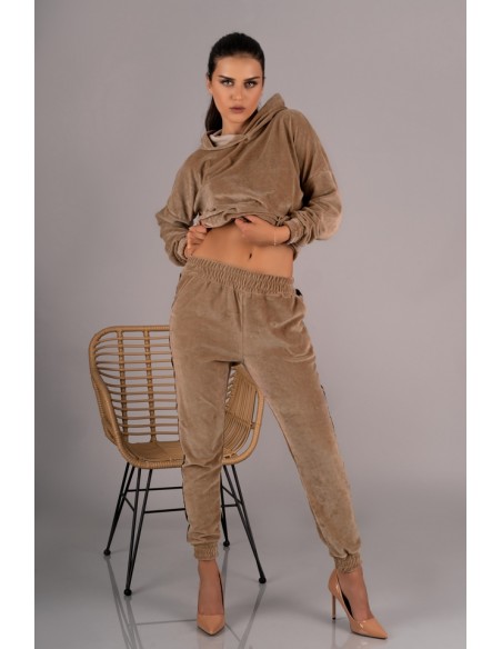 Provocateur tracksuit me ladies' set trousers blouse camel, Merribel