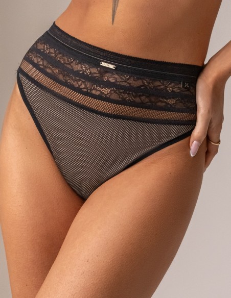 Majtki brazyliany wysoki stan Krisline Hypnotic czarne