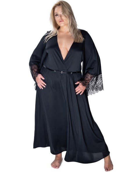 Bathrobe ladies' thin black Mewa Naomi