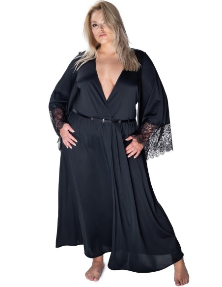 Bathrobe ladies' thin black Mewa Naomi