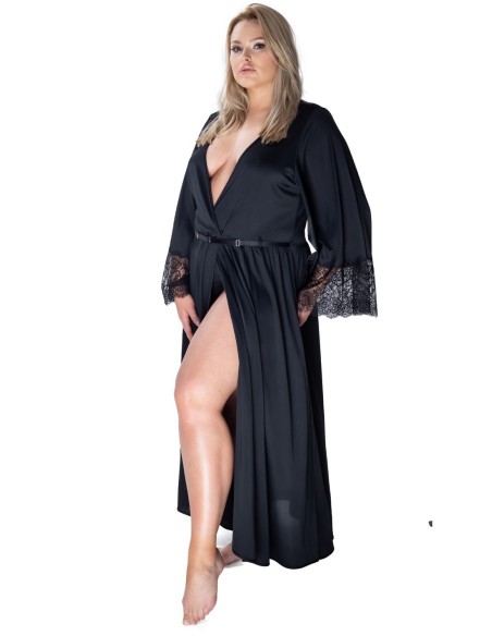 Bathrobe ladies' thin black Mewa Naomi