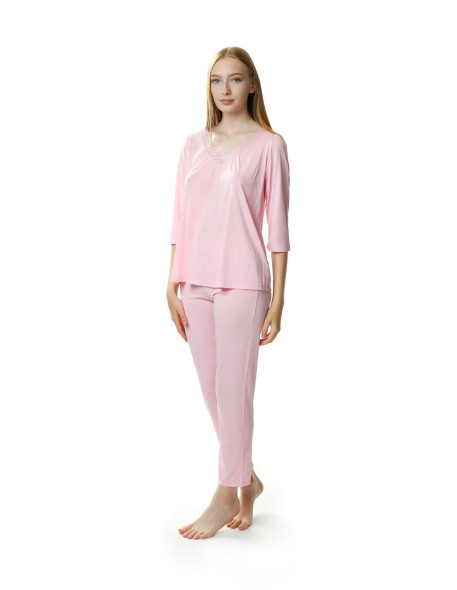 Pajamas with wiskozy women's 3/4 sleeve Mewa...