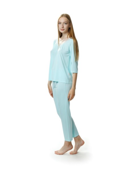 Pajamas with wiskozy women's 3/4 sleeve Mewa...