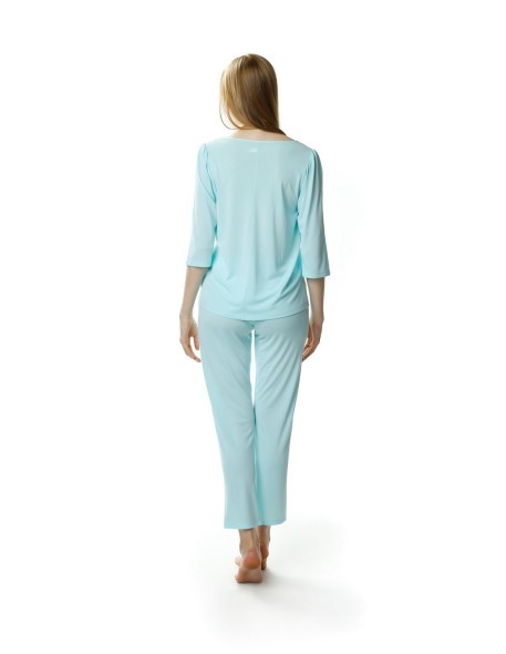 Pajamas with wiskozy women's 3/4 sleeve Mewa...