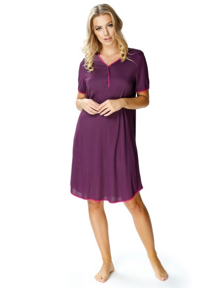 Wiskozowa koszula nocna z guziczkami Mewa Teresa 