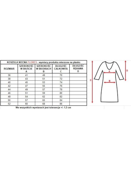 Slip night women's with flowers Mewa Flores