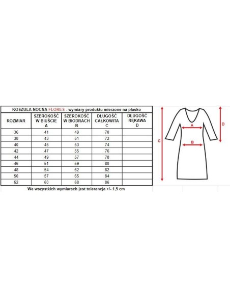 Halka nocna damska w kwiaty Mewa Flores 
