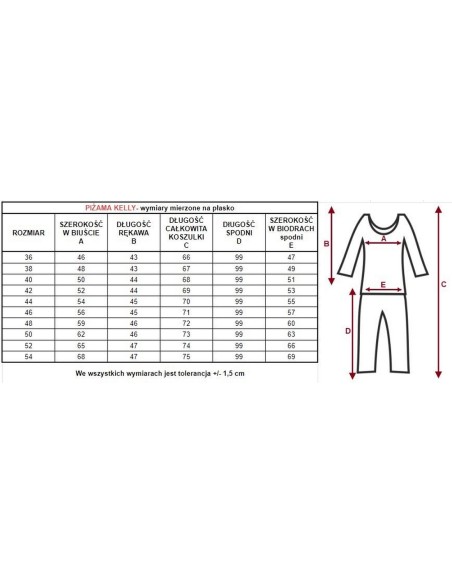 Bawełniana piżama damska w serduszka Mewa Kelly 