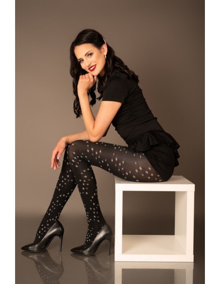 Erriona rAjstopy patterned 80 den black, Livia Corsetti