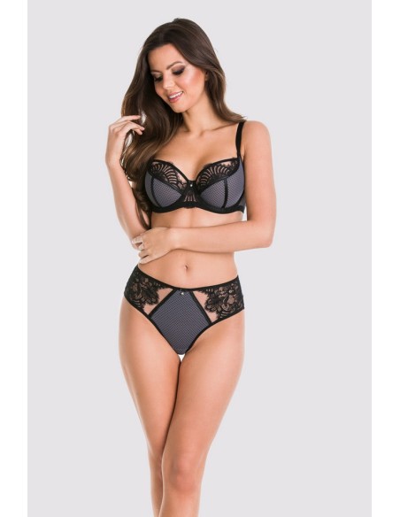 Biustonosz Palermo Miękki Mediolano 19176, czarny na fiszbinie