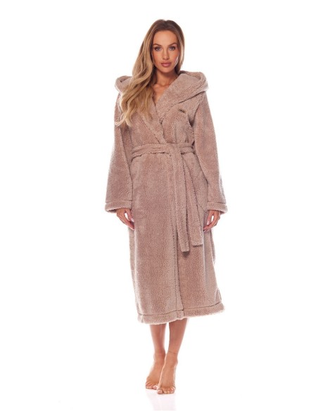 Bathrobe ladies' ciepły long with hood L&L Brandi 2205