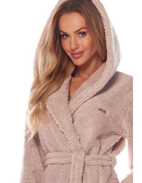 Bathrobe ladies' ciepły short with hood L&L...