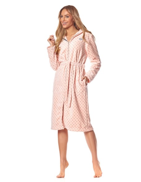 Bathrobe ladies' na zipper with hood L&L ZPPR 9156
