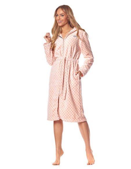 Bathrobe ladies' na zipper with hood L&L ZPPR 9156