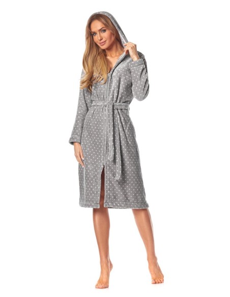 Bathrobe ladies' na zipper with hood L&L ZPPR 9156