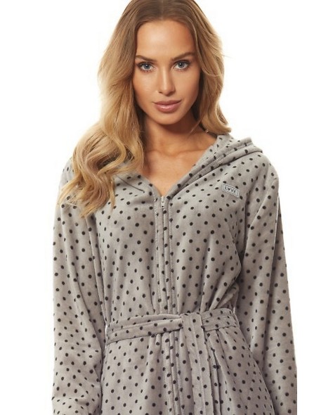 Bathrobe ladies' na zipper with hood L&L ZPPR 9156