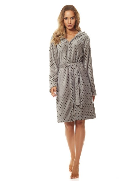 Bathrobe ladies' na zipper with hood L&L ZPPR 9156
