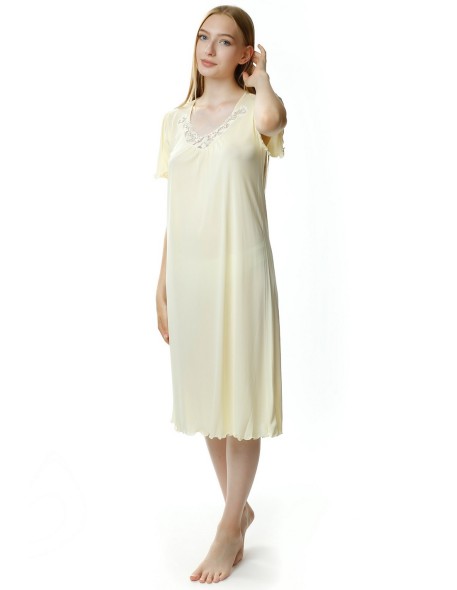 Koszula nocna damska z krótkim rękawem, Mewa 4112