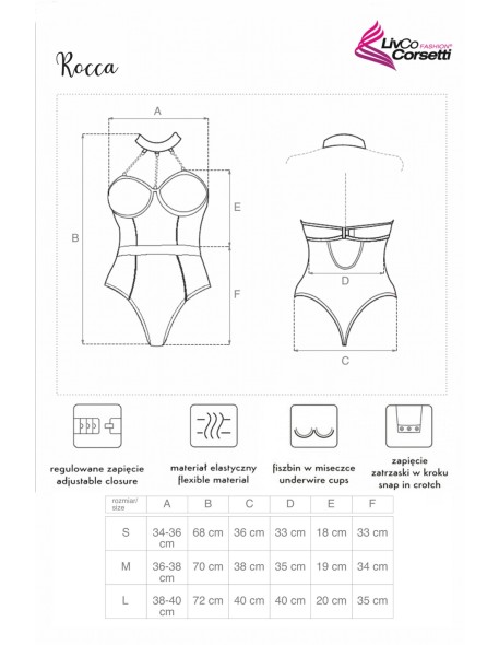 Rocca body black/czarne in hearts with chokerem...