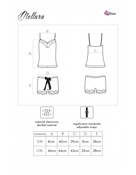 Mellara set satin t-shirt + shorts, Livia Corsetti lc 90559