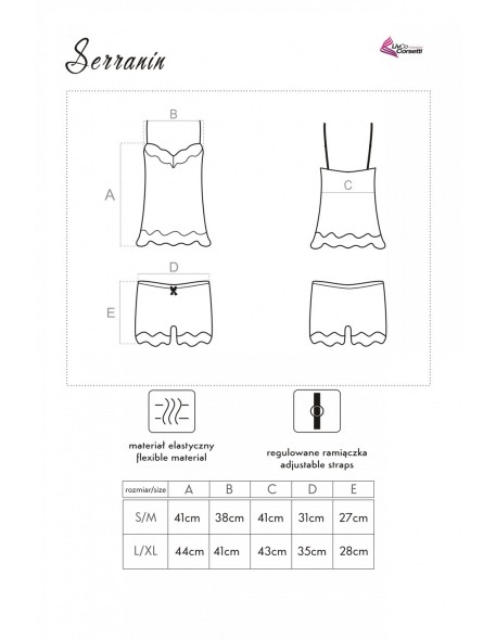 Serranin set satin t-shirt + shorts pink, Livia...