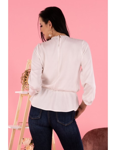 Iseara blouse women's with long sleeve white,...